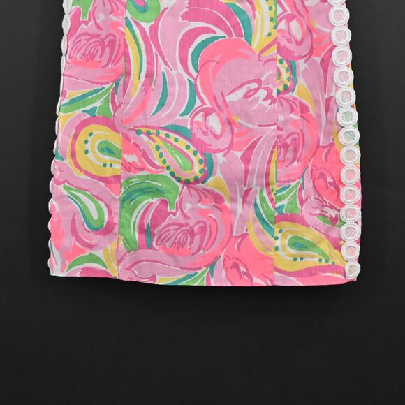 LILLY PULITZER Mila All Nighter Flamingo Dress Size 2 Crochet Lace Detail Shift‎ - Picture 9 of 13